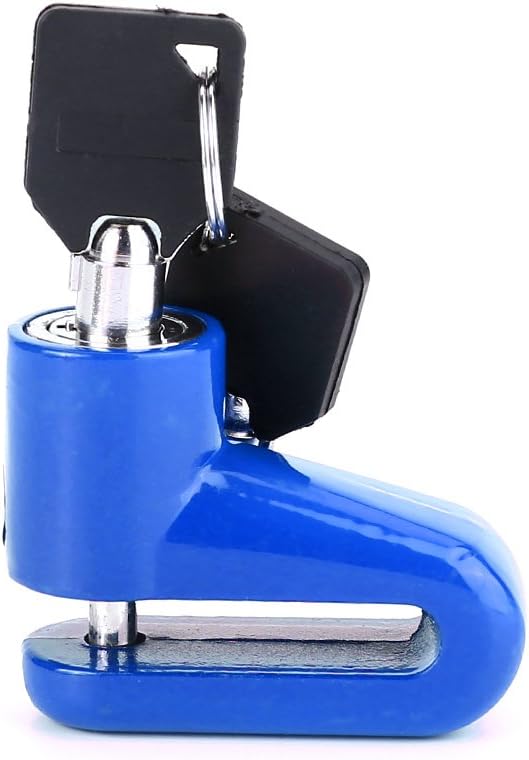Bike Disc Brake Lock, Motorcycle Anti Theft Wheel Padlock Electric Scooter Security Lock Accessory Heavy Duty Waterproof for Mountain Road Motorbike Cycling Rotor with Plastic Frame 2 Keys(Blue)