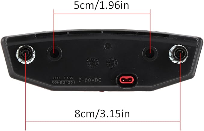 Night Riding Tailight, 6V-60V LED Warning Light, Waterproof, Red, Rear, E-Bike Tailight
