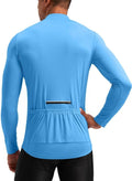 Bikewa Men's Cycling Jersey with 3+1 Rear Zipper Pockets Long Sleeve Moisture Wicking UPF 50+ Half Zip Riding Bike Shirts