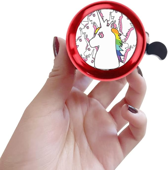 WIRESTER Red Aluminum Round Bike Bell, Classic Ring Bicycle Bell, Bike Accessories Bell Ring for Adults Kids Girls Boys