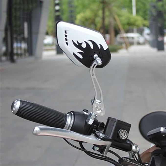Bike Mirrors for Handlebars,2 Pack Bicycle Mirrors for Electric Bike, Mirrycle Bike Mirror, Handlebar Rearview Mirror, Easy Mount Bike Mirrors for Safety and Convenience(White)
