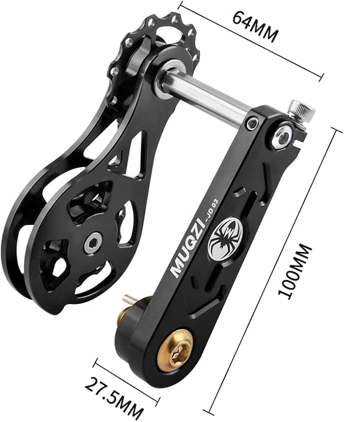 MUQZI Single Speed Chain Tensioner, Double Pulley Chain Tension Adjustment for MTB Road Bicycle Single Speed Converter