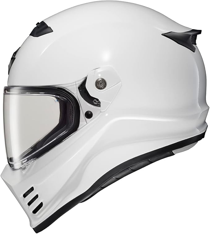 ScorpionEXO Covert FX Full Face Adult Motorcycle Helmet Street Fighter Style - Bluetooth Ready Speaker Pockets DOT ECE Solid (Gloss White - X-Large)