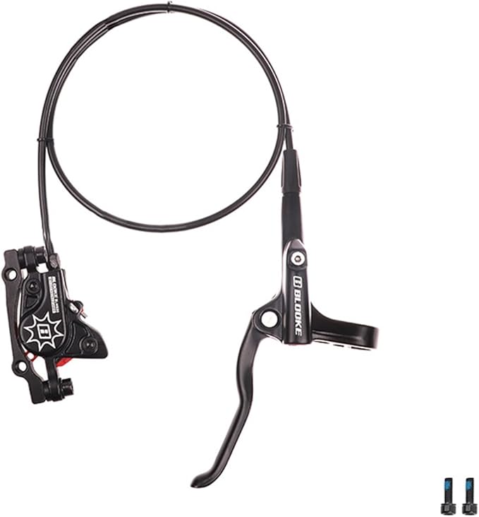 FukkeR Bicycles Aluminum Alloy Disc Brakes Left Front 800mm 2-Pistons E-Bikes Electric Power-Off Hydraulic Brake Fit 160mm Rotor for Mountain Bikes BMX E-Bikes XC Trail