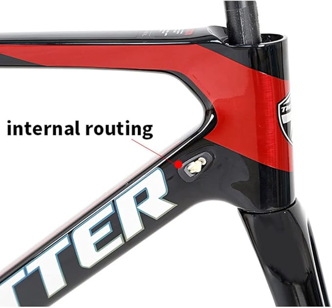 Carbon Road Bike Frameset Disc Brake 700C Off-Road Racing Frame 45/48/51/54cm Front 100mm Rear 142mm Thru Axle Frame Set(Dark Gray,48CM)