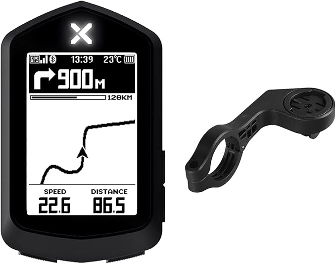 XOSS NAV Cycling Computer GPS Wireless Ant+ Cycling Computer GPS with Bluetooth, IPX7 Waterproof Bicycle Speedometer Odometer with 2.4Inch LCD and Auto Backlight Fits All Bikes