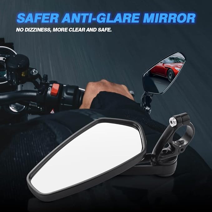 MICTUNING Motorcycle Mirrors - 7/8" (22mm) Bar End Rear View Mirrors Compatible with Most Honda Grom, Yamaha, Kawasaki, Ducati, Suzuki and More