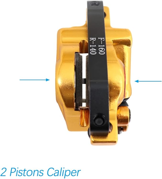 DJC Bike Brake Caliper 2 Pistons Cable Actuated MTB Hydraulic Brake Line Pulling with 160mm Rotor Disc Mountain Bike HB100