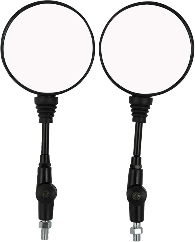 Motorcycle Rear View Side Mirrors Round Foldable Mirror 10mm Bolt 7/8" Handlebar Mount Universal for Adventure Street Dirt Bike Motorbike ATV UTV Scooter Moped Snowmobile Quad Black