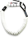 CROPS Q-BIRO Compact Bike Lock Cable, 6 ft, White Anti-Theft 3-Digit Resettable Combination Lock with a Shape-Memory Coiled Cable and BIROTATION Technology