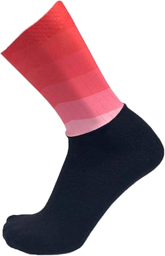 Aero Socks Cycling Aero Socks For Men Anti-Slip Silicone Aero White Line Cycling Sports Running Socks 6-11