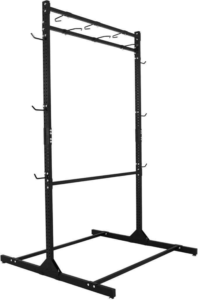 Freestanding Bike Stand with Adjustable Hooks Vertical Bike Storage Rack Holds Up To 6 Bikes & 6 Helmets Heavy Duty Bikes Floor Stand for Garage Basement Bicycles Repair Shop