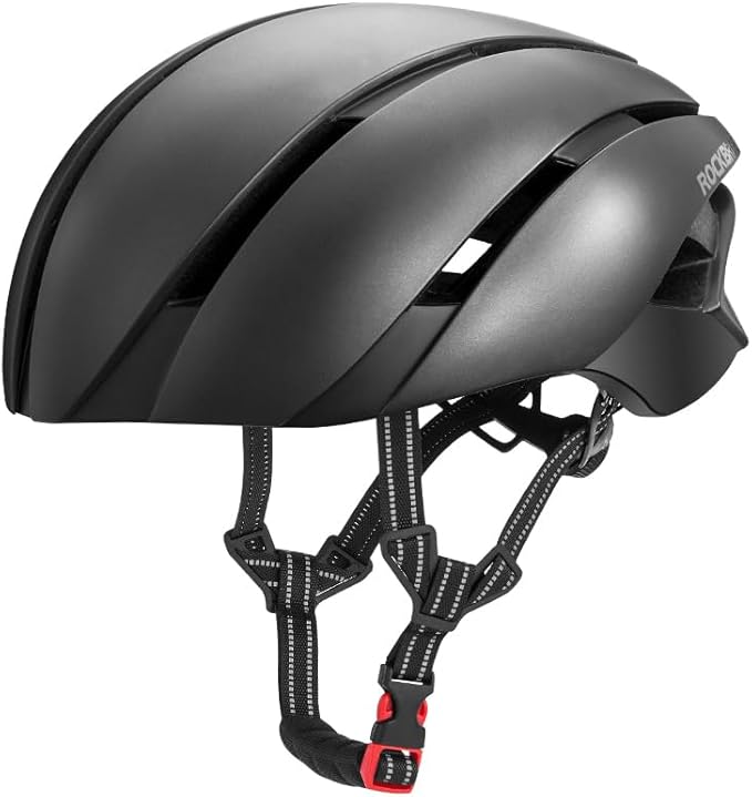 ROCKBROS Adult Bike Helmet Streamlined Aerodynamic, Comfortable Y - Shaped Strap Cycling Helmet for Men Women (58-62 cm) Reflective Adjustable Webbing for Road & Mountain Biking