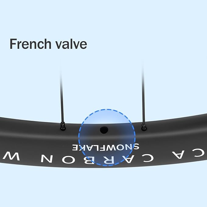 Carbon Road Bike Wheelset, 700C Snowflake Pattern Clincher Bicycle Cycling Racing Wheelset, 50mm Deep Stability Aerodynamic Wheel
