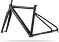 700C Racing Road Bike Frameset 48cm 50cm Aluminum Alloy Disc Brake Bike Frame Thru Axle F12*100MM R12*142MM BSA BB68mm Carbon Fibre Rigid Fork(Black,50cm)