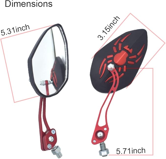 Bike Mirror, Rotatable and Adjustable, 2 Pieces Bike Mirror 360 Degree Adjustable Rotatable Handlebar Mirror, Universal for Bike Bicycle, Safe Rearview Mirror for Mountain Road Bike