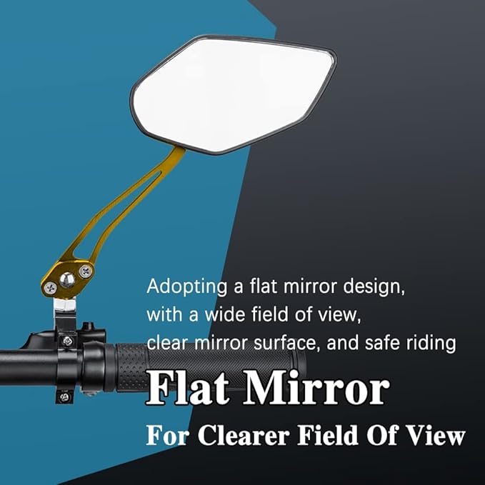 ASUBHA 2PCS Motorcycle Mirrors, Scooter Mirrors, 360°Adjustable Motorcycle Side Mirror with 8mm & 10mm Bolt, Motorbike Handlebar Wide Angle Rear View Accessories Universal for ATV UTV Dirt Bike