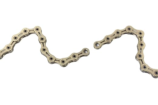 PYC SP1101 11-Speed Bike Chain, 116 Links (116L), Super Lightweight Hollow-Pin Bicycle Chain for Mountain (MTB) & Road Bikes, Compatible with Shimano, SRAM, Campagnolo (DLC Gold)