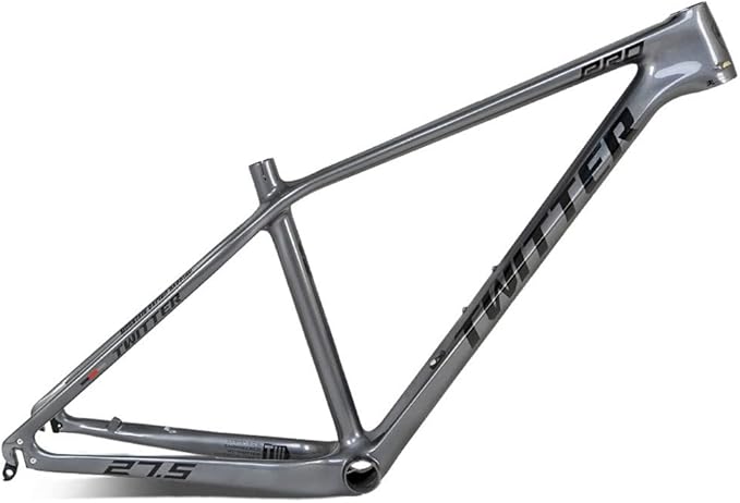 27.5er 29er Bike Frame 15''/17''/19'' Hardtail Mountain Bike Frame XC/AM Carbon Rigid Frame Disc Brake QR 135mm Internal Routing(Dark Gray,27.5 * 15'')