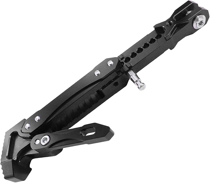 Universal Motorcycle Kickstand Adjustable Foot Side Support Parking Kickstand for Electric Motorbike Parking Foot Side Support Stand (Black-1)