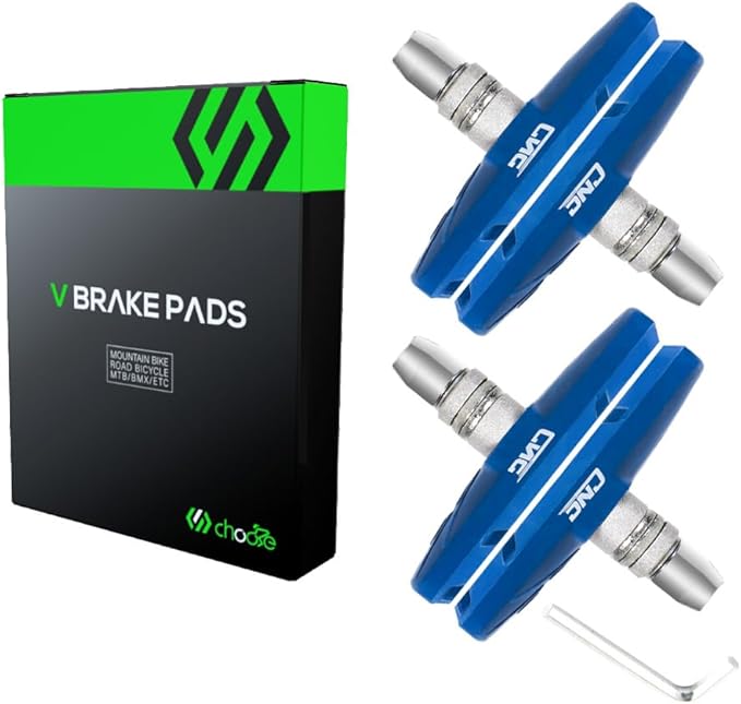Chooee Bike V-Brake Pads, Bicycle 70mm Brake Blocks Set, 2 Pairs Universal Brake Shoes, Blue