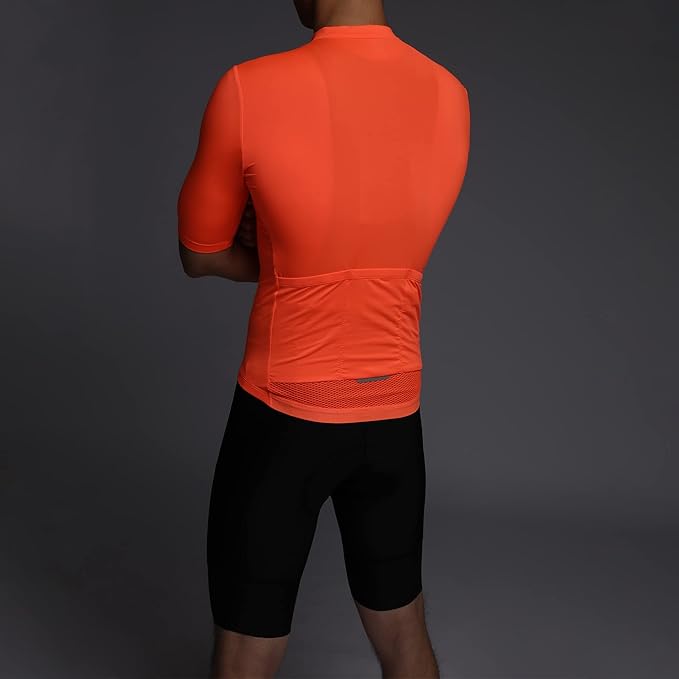 Men's Cycling Jersey Zipper Pocket Short Sleeve Lightweight Aero Race Fit Bike Jersey, UPF 50+ Biking Cycling Shirt