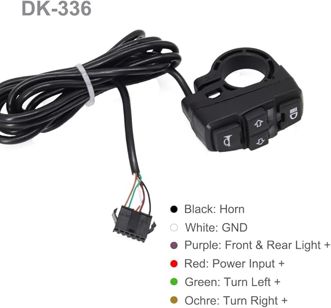 36V 48V Ebike Light Kit, Electric Bike Headlight with Horn, Ebike Tail Light with Turn Signal, Fits Rear Rack Mount Holes 50mm 80mm, Not Compatible with Waterproof Controller (with Brake Light)