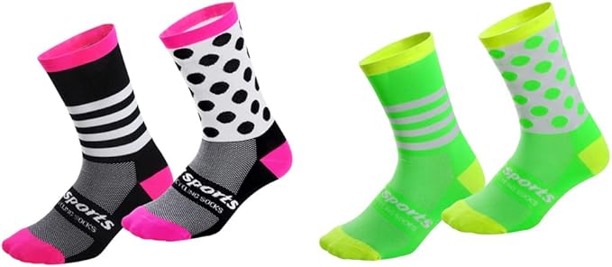 Cycling Socks Pro Mens Womens Riding Socks Bicycle Bike Sport Ankle Athletic Socks XC MTB BMX Black Pink Blue Green Orange