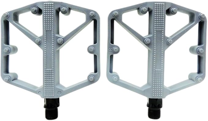 Mountain Bike Pedals with DU Bearings, Aluminum Alloy (6061) Treadle, Anti-Slip Nylon Platform – Compatible with Road and for Hybrid Bicycles