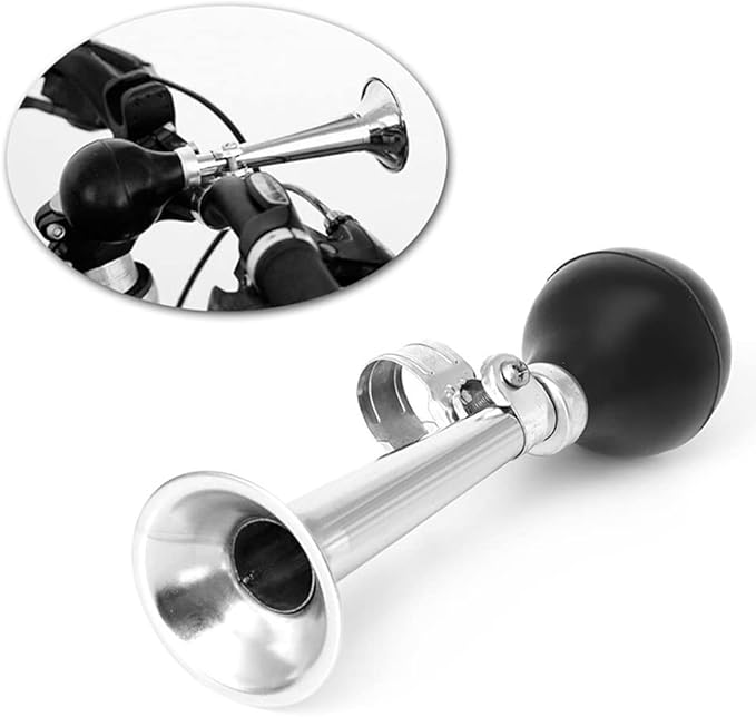 2 Pack Kids Bike Bell Bike Horn Bugle Vintage Classic Bicycle Bell Retro Loudspeaker Handlebar Mount Rubber Squeeze Bicycle Horn for Mountain Bike Cruiser Bike Toddler Tricycle Children's Bike