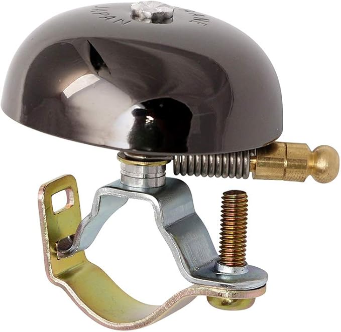 Crane Bike Bell, Karen Bicycle Bell, Steel Clamp, Made in Japan for City Bikes, Cruisers, Road Bikes or MTB, Fits Handlebar diameters 22.2 to 26.0mm