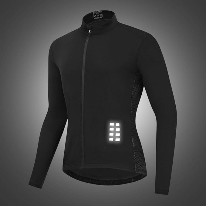 WOSAWE Men's Cycling Jersey Long Sleeve Bicycle Shirt Breathable Mountain Bike Tops for Riding, Running, Hiking
