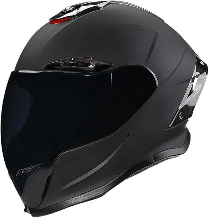 Full-face Helmet Biker Helmet ABS with EPS Cushion Liner Removable Washable 8 Air Vent Free Switch Long and Short Lens Replacement for Adult Unisex