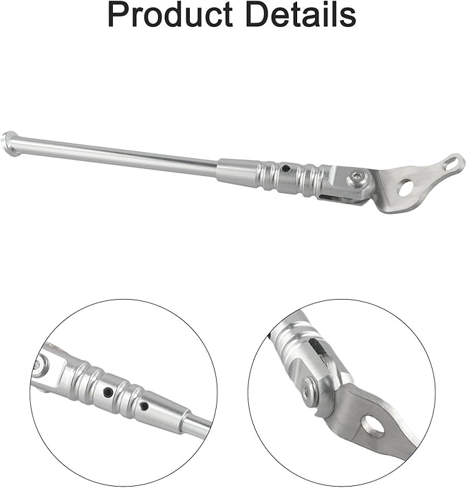 Adjustable Bicycle Kickstand, Bike Side Support Kick Stand, Single Leg Adjustable Aluminum Stands Mount Support, Folding Bicycles Modification For Folding Bikes With Installation Tools Length(silver)