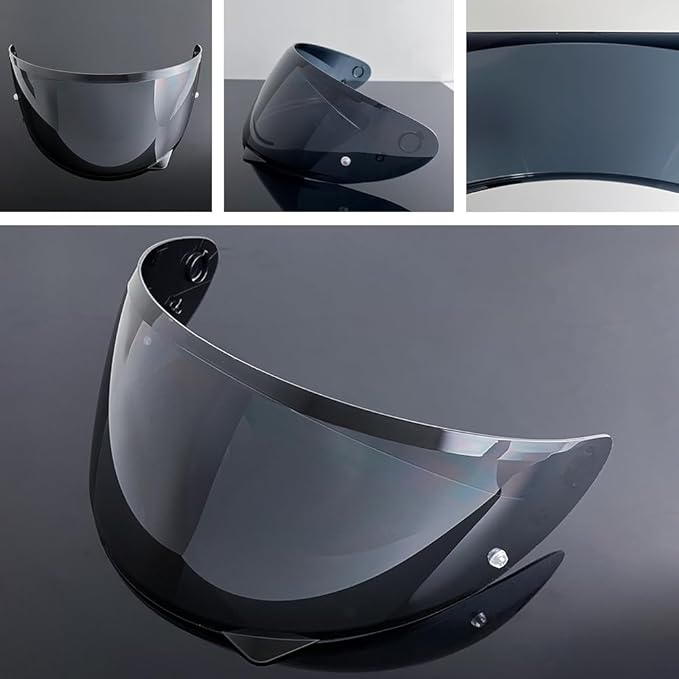 HJ-34P Helmet Visor Replacement for HJC C10.Motorcycle Helmet Shield UV Protection Compatible with HJC C10 (Deep Black+Anti Fog Film)