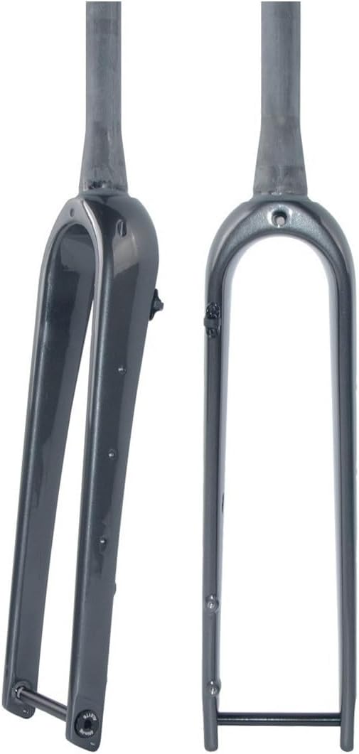 Gravel Bike Rigid Fork Full Carbon Fiber Road Bikes Fork 700C Disc Brake Bike Front Fork Thru Axle 12X100mm 28.6mm 1-1/8" Threadless Straight/Tapered Tube Hard Fork(Gloss Black,Tapered)