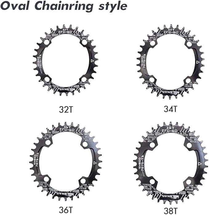 CYSKY 104 BCD Chainring 30T to 52T Narrow Wide Chainring with Sprocket Bolts for 1x Set-up Road Bike Mountain Bike BMX MTB Gravel Ebike