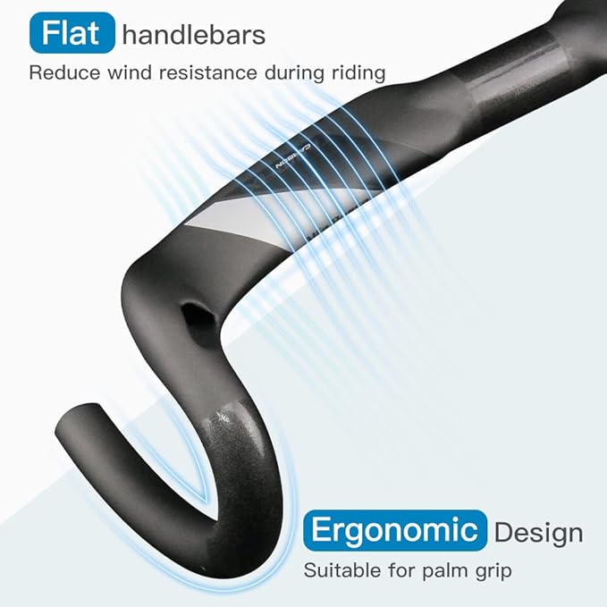 Alfa Pasca Aero Handlebars for Road Bike Carbon Racing Bicycle Handlebars Drop Bars Lightweight 31.8 UD Glossy/Matte 400/420/440mm