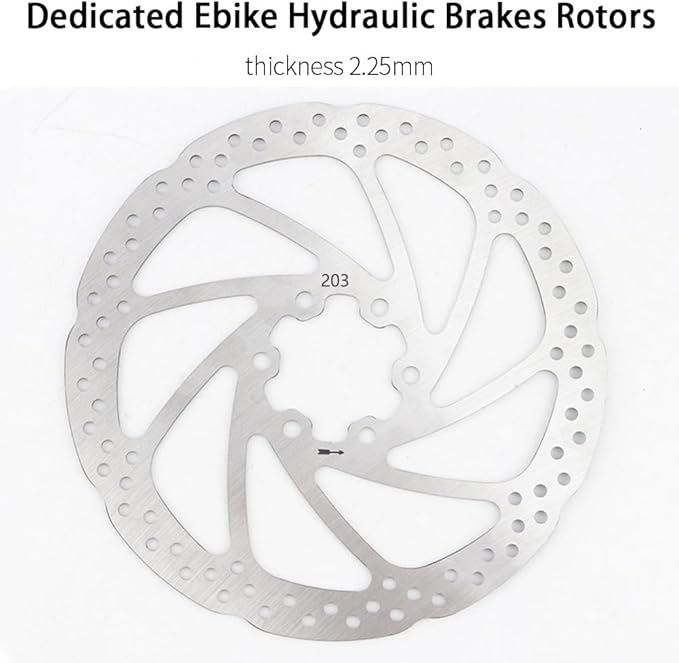 MT200 E-Bike Hydraulic Disc Brakes Set, New Upgrade 2-Pin 2-Piston Ebike Hydraulic Brakes Set with 160/180/203mm Rotors, Pre-Bled with Mineral Oil Ebike Hydraulic Brakes