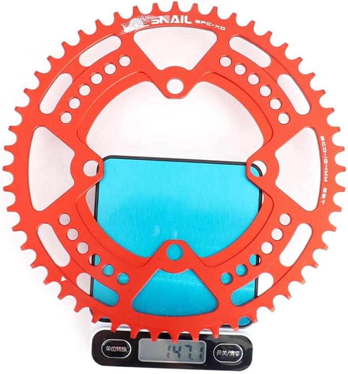 FOMTOR 104 BCD Chainring (30-52T) 7-12 Speed Compatible CNC 7075 Aluminum Narrow Wide Tooth Round Oval Chainrings for MTB/Road Bike Ebike Chainwheel Black/Red
