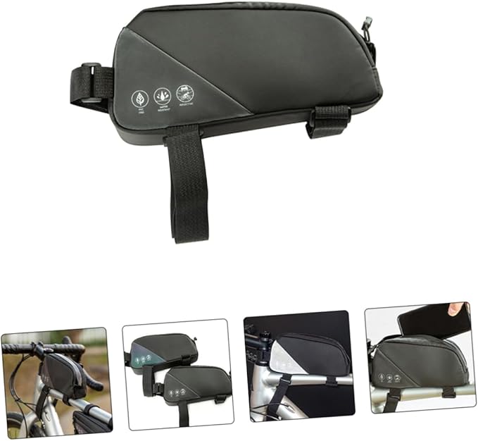Milisten Waterproof Bike Frame Bag Reflective Cycling Top Tube Storage Pouch for Mountain and Road Bicycles Sturdy Bicycle Accessories for Easy Access to Phones and Essentials