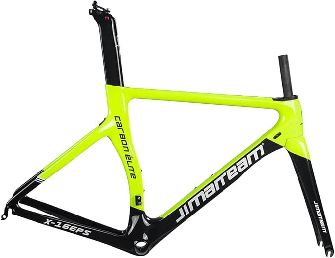 700c Road Bike Frameset Carbon C Brake Racing Frame QR 100/130mm Internal Routing Rame Set 46/48/50/52/54CM (Color : Yellow, Size : 46cm)