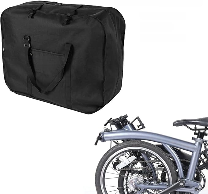 Folding For Bike Storage Bag for 14-20 Inch, Oxford Cloth Travel Cover with Padded Strap, Portable Carry Case for Commuter Foldable on Public Transport(for 14-16inch)