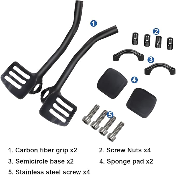 Carbon Fiber aero bars for road bike aero bars TT Arm Rest 40° bullhorn aerobar and triathlon aerobars Extender 360mm UD Matte Bicycle clip on earo bars 31.8 bike resting handle bars
