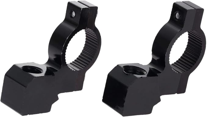 Mtsooning Motorcycle 10mm/ 7/8" Mirror Mount Clamp, 2PCS Handlebar Rearview Mirror Adapter, Black Aluminum Universal Bike mirror Holder