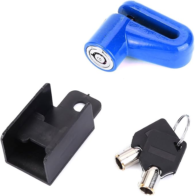 Bike Disc Brake Lock, Motorcycle Anti Theft Wheel Padlock Electric Scooter Security Lock Accessory Heavy Duty Waterproof for Mountain Road Motorbike Cycling Rotor with Plastic Frame 2 Keys(Blue)