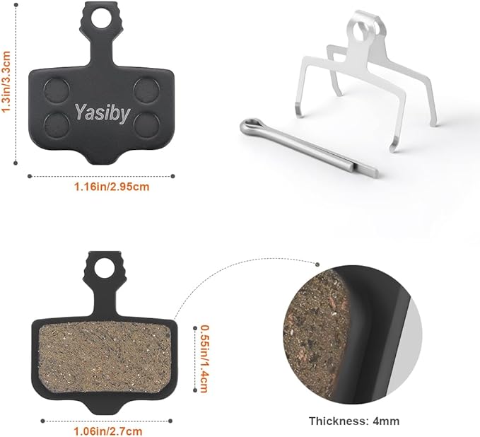Bike Brake Pads, 4 Pairs Disc Brake Pads High-Performance with Installation Tools for Sram Avid Elixir E1 E3 E5 E7 E9 ER CR XO XX DB1 DB3 DB5, Nutt Hydraulic MTB Bicycle Brake Pads Replacement
