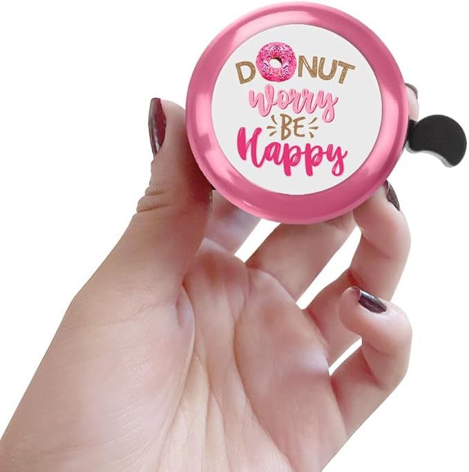 WIRESTER Pink Aluminum Round Bike Bell, Classic Ring Bicycle Bell, Bike Accessories Bell Ring for Adults Kids Girls Boys