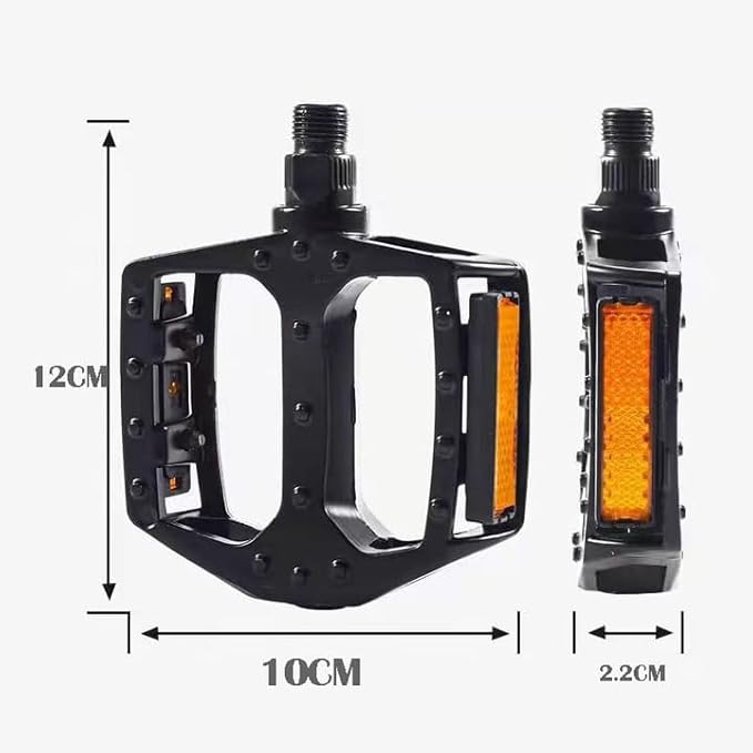 Aluminum Bicycle Pedals, Lightweight Non-Slip, 9/16 Inch, Fits Most Adult Bikes & MTB