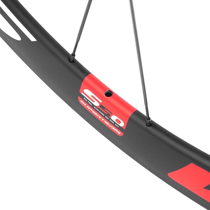 Superteam Carbon Fiber Road Bike Wheels 700C Clincher Wheelset 50mm Matte 23 Width